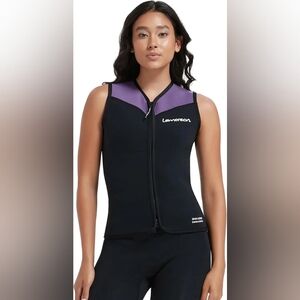 LEMORECN Black 3mm Wetsuit Sleeveless Rash Guard Surfing Vest Top - Size 8
